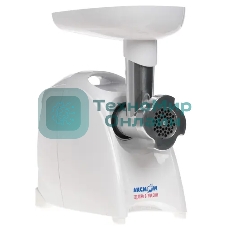 Мясорубка электрическая Аксион М41.04 белый, 1700 Вт, 2.0 кг/мин, реверс, защита от перегрузки, насадки - 4