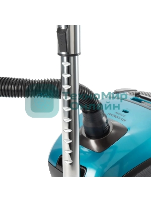 Пылесос Hyundai HYV-B4990 бирюзовый/черный, 400/2220 Вт, уборка сухая, пылесборник мешок, 2.5 л (в компл.:1мешок)