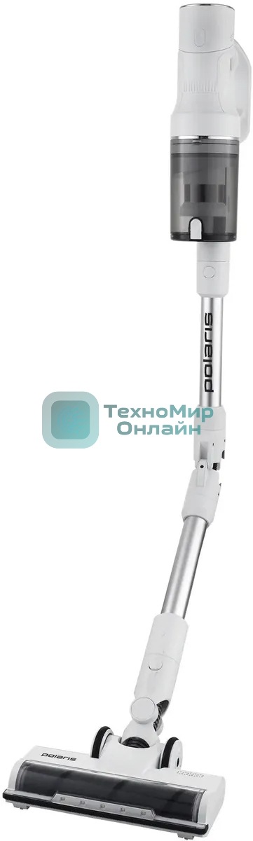 Пылесос вертикальный Polaris Fusion PVCS 4010 белый, питание от аккумулятора, 150 Вт, уборка сухая/влажная, пылесборник 0.45 л