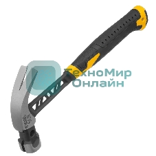 Молоток-гвоздодер Denzel 450 г, цельнокованый, боек с магнитом, двухкомп. обрезин. рук-ка