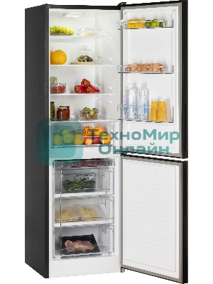 Холодильник Nordfrost NRG 162NF GTM матовый графит двухкамерный 205/105л морозилка снизу, No Frost