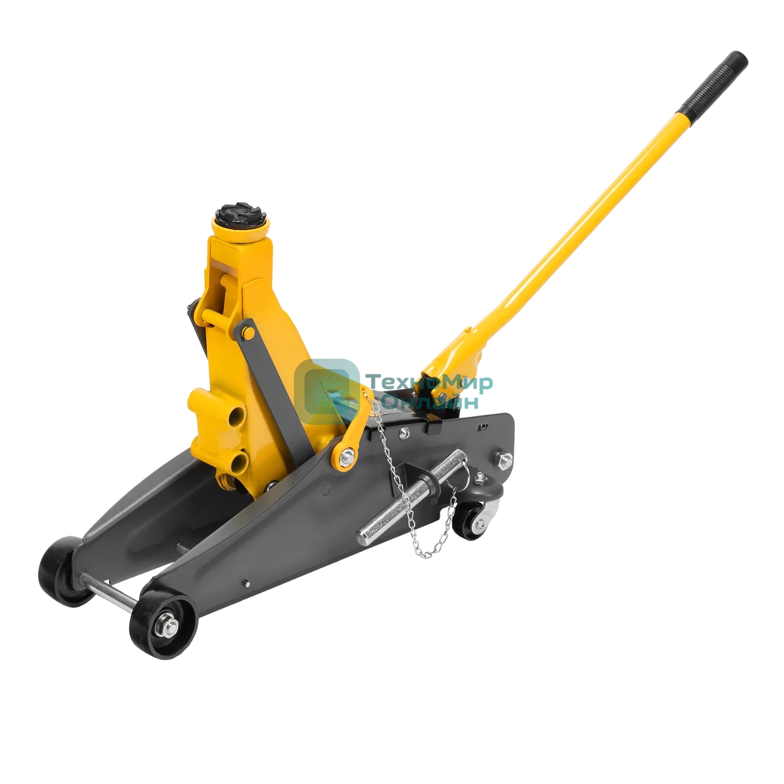 Домкрат гидравлический подкатной с фиксатором Denzel 2,8 т, 135-385 мм