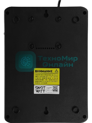 Источник бесперебойного питания SMARTWATT UPS SAFE PRO LCD 800 черный 800/480 ВА/Вт, напольный/настенный, линейно-интерактивный, LCD дисплей, Shuko CEE7/4 - 8 шт. (4 шт. с резервным питанием, 4 шт. - сетевой фильтр)