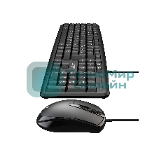 Комплект клавиатура и мышь ABR KM600 черный, интерфейс USB, проводной, RU/EN