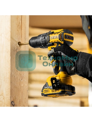 Дрель-шуруповерт Denzel CIDH-BL-20, 20 В, 2 Ач, 80 Нм, бесщеточный, ударный