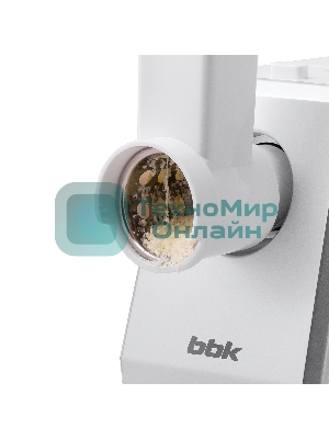 Мясорубка электрическая BBK MG2005 2000 Вт, белый/серый, 2000 Вт, 2.0 кг/мин, реверс, защита от перегрузки, металлический лоток, насадки - 7