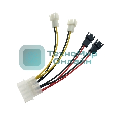 Переходник питания для вентилятора 4pin на 4х3pin Espada E4PINm-4X3pINm
