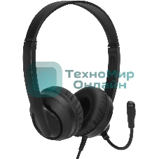 Гарнитура проводная с микрофоном Оклик HS-M500 черный 1.8м накладные оголовье (1900379)