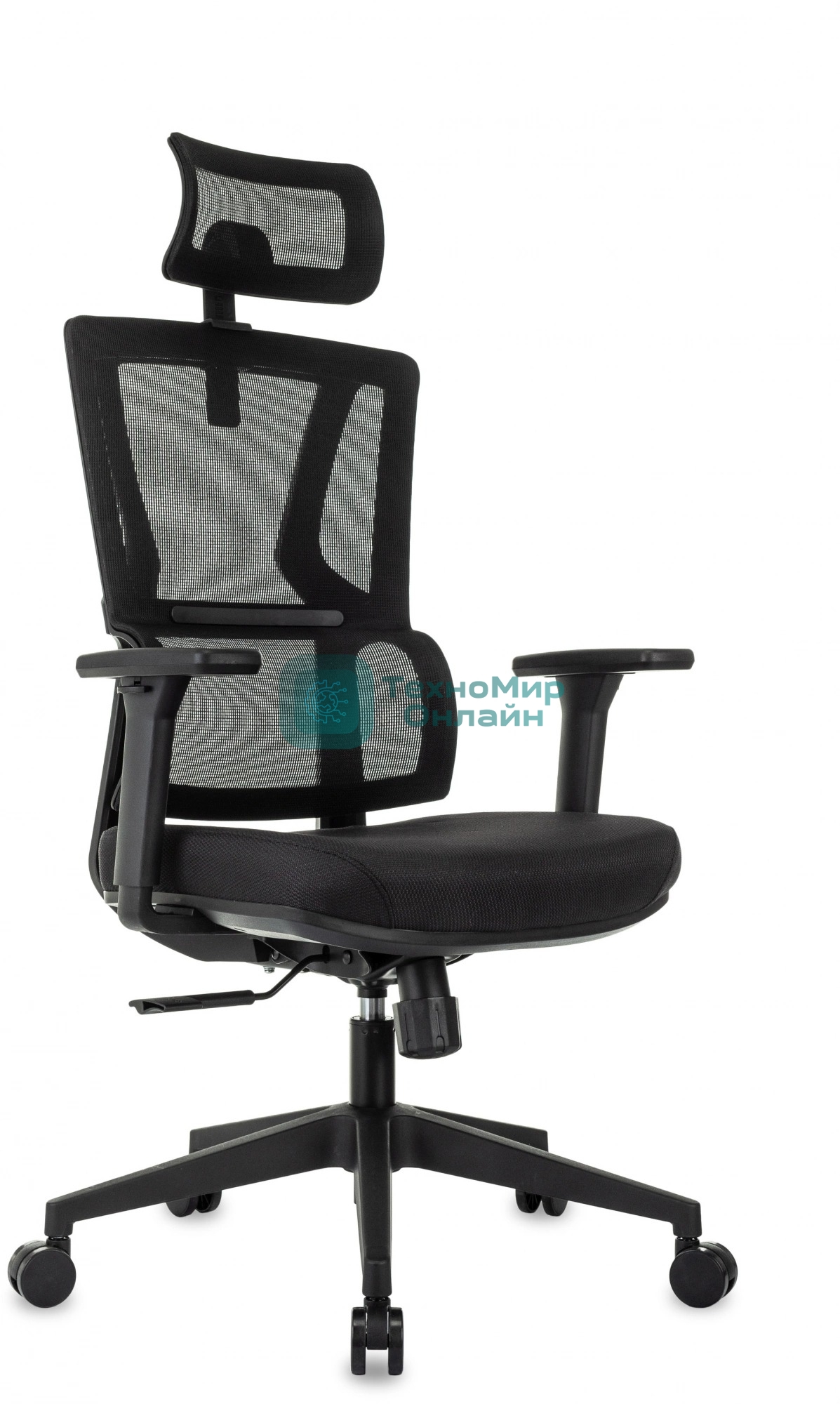 Кресло Бюрократ MC-711N-H черный, сетка, подголовник