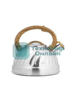 Чайник для плиты LARA LR00-69 (зеркальный) 2.7 л индукционное капсулированное дно, свисток с кноп. Механизмом