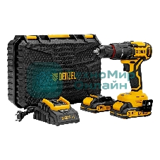 Дрель-шуруповерт Denzel CIDH-BL-20, 20 В, 2 Ач, 80 Нм, бесщеточный, ударный