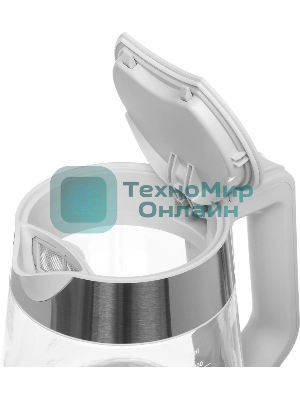 Чайник электрический Haier HK-500 1.7л. 2200Вт серый/белый корпус: стекло/пластик (TD0029955RU)