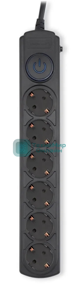 Сетевой фильтр Ippon BK-6-EU-3-16-B 3 м, 6 розеток, черный, коробка