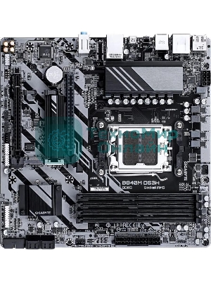 Материнская плата Gigabyte B840M DS3H, AM5, AMD B840, 4xDDR5, 4xSATA, 2xM.2, 1xPCIe 4.0 x16, 1xPCIe 3.0 x4, 2xDP, 1xHDMI, 1x2.5Gb LAN, 3xUSB-A 5Gbps, 8xUSB-A 2.0, 1xUSB-C 5Gbps, 3x3.5 мм, 7.1, mATX