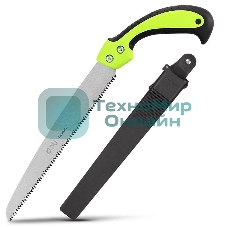 Садовая пила с ножнами Deli DL580927 270мм, сталь 65Mn, шаг зубьев 7TPI, обрезиненая ручка, шлифовка зубов с 3-х сторон, двухрядное распределение кромок