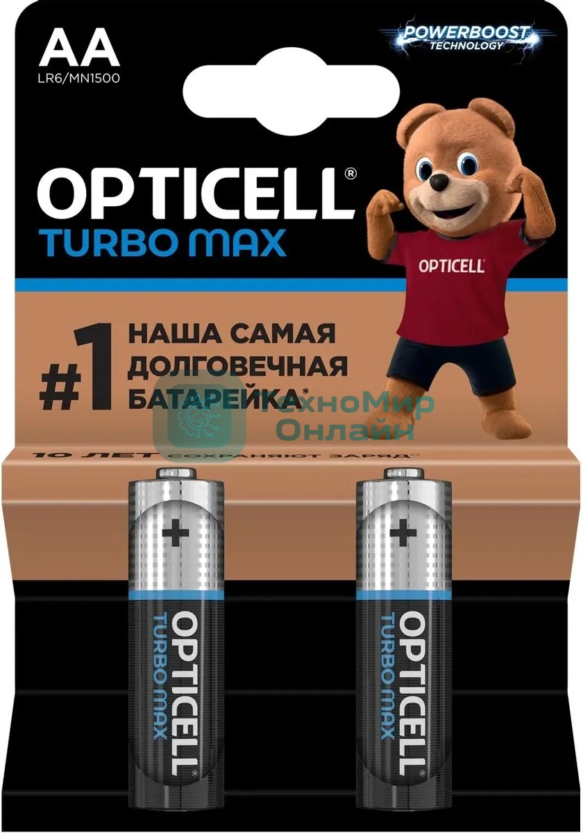 Батарея Opticell Turbo MAX LR6 AA (2шт) блистер