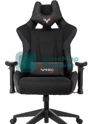 Кресло Бюрократ VIKING 4 AERO BLACK EDITION черный, экокожа, 120 кг, механизм качания