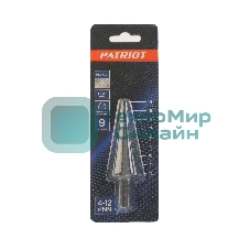 Сверло PATRIOT по металлу ступенчатое 4-12 мм, HSS, упаковка блистер