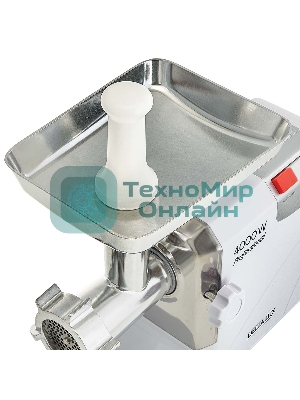 Мясорубка электрическая DELTA LUX DE-604M белый, 4000 Вт, 2.5 кг/мин, реверс, защита от перегрузки, насадки - 5