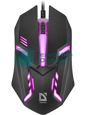 Мышь проводная Defender Hit MB-550 черный, 1600 dpi, USB, кнопки - 4