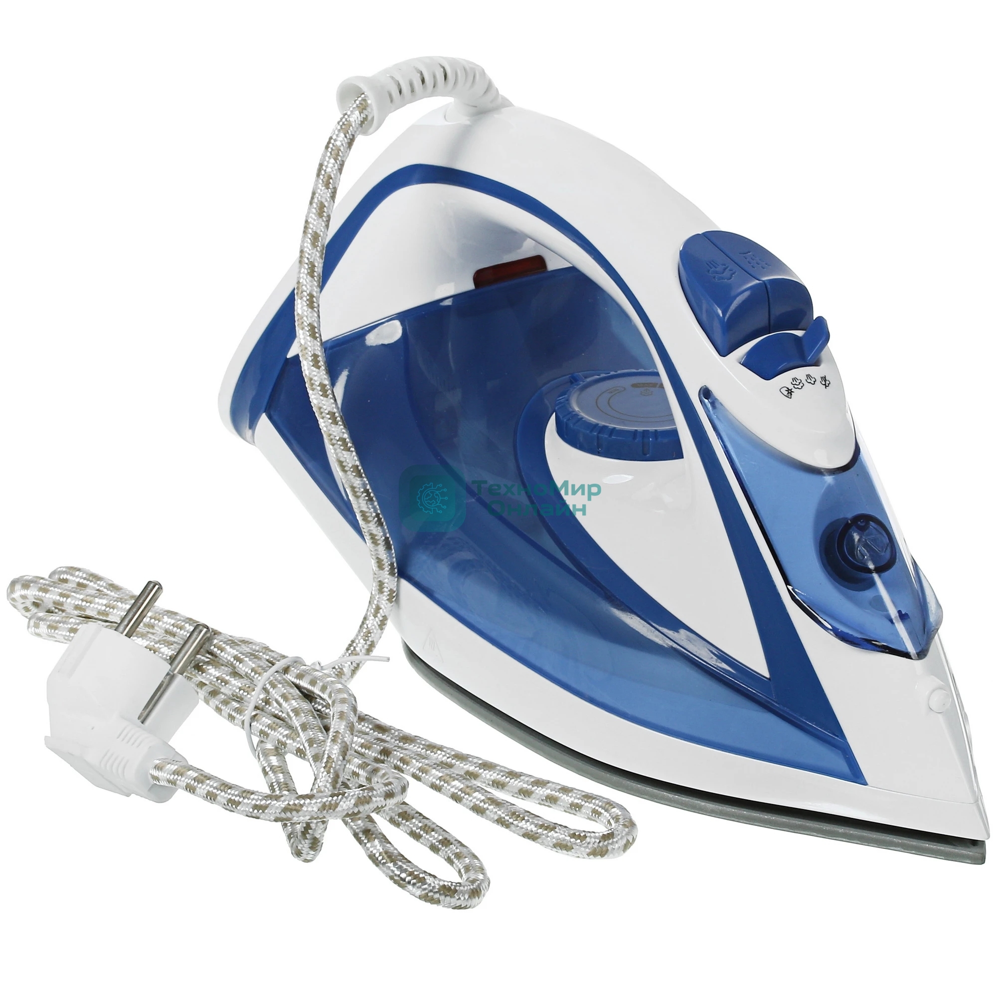 Утюг Atlanta ATH-5545 синий/белый, 2200 Вт, 32 г/мин, 85 г/мин, 300 мл