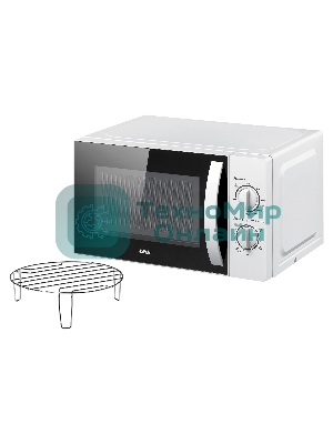 Микроволновая печь BBK 20MWG-738M/W белый, 20 л, 700 Вт, переключатели - поворотный механизм