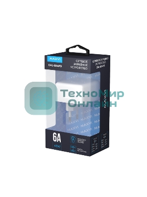 Сетевое зарядное устройство Maxvi CHL-604PD Type-C\Type-C 40W 6A (3A+3A) PD QC3.0, белый