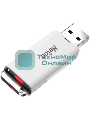Флешка USB Netac U185 (NT03U185N-256G-32WH), 256Gb, USB 3.2 Gen1, R/W 100/25, белый/серый