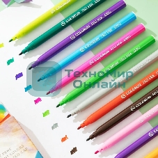 Фломастеры Deli EC10010 ColoRun, вентилируемый колпачок, 18 цветов, коробка с европодвесом