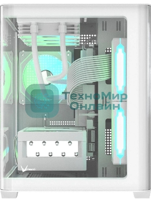 Компьютерный корпус AeroCool/Formula Crystal U2M Floe белый без БП mATX 1xUSB 3.0 audio bott PSU