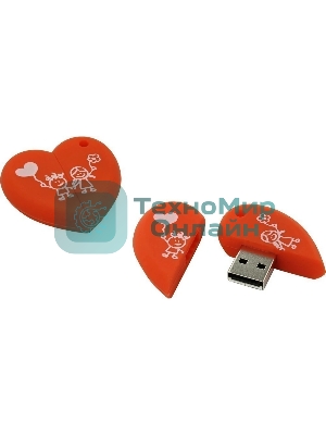 Флешка USB SmartBuy Wild Heart (SB64GBHeart), 64GB, USB 2.0, R/W 25/15, красный