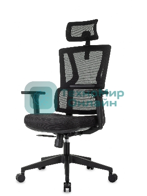 Кресло Бюрократ MC-711N-H черный, сетка, подголовник