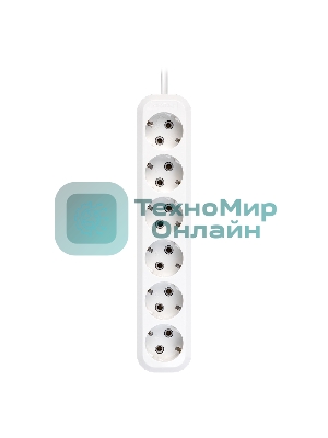Удлинитель Smartbuy, 6 гнезд 7 метров 16А/3,5 кВт с заземлением ПВС 3х1,0 (SBE-16-6-07-Z)