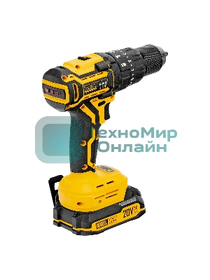 Дрель-шуруповерт Denzel CIDH-BL-20, 20 В, 2 Ач, 80 Нм, бесщеточный, ударный