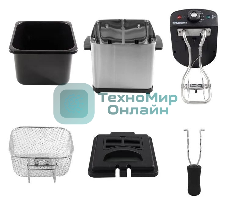 Фритюрница Sakura SA-7676 800Вт, съемная чаша 1,5 л