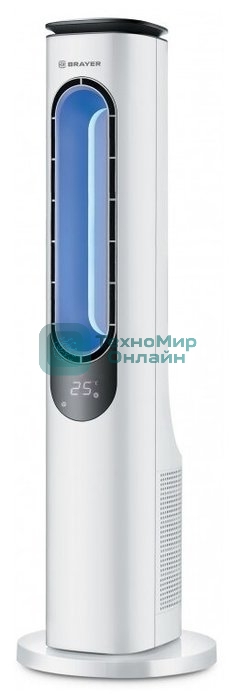 Вентилятор BRAYER BR4950, LED дисп, ионизация, пульт, таймер, сенс панель, подсветка, 50Вт