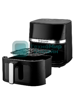 Аэрогриль Brayer 2038BR черный, 1600 Вт, 7 л, сенсор, 12 программ