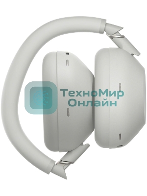 Беспроводные/проводные наушники Sony WH-1000XM6 серебро, полноразмерные, Bluetooth + проводной, адаптивное активное шумоподавление, до 40 ч