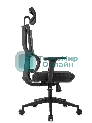 Кресло Бюрократ MC-711N-H черный, сетка, подголовник
