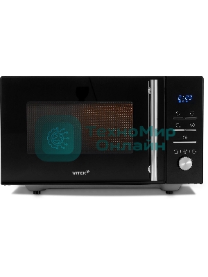 Микроволновая печь Vitek VT-MW1323 черный, 23 л, 900 Вт, переключатели - кнопки, поворотный механизм