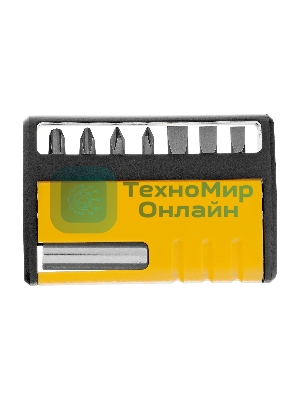 Набор бит с магнитным держателем Denzel S2, 8 шт.