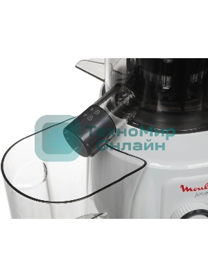 Соковыжималка Moulinex ZU150110 белый/черный, шнековая вертикальная, 150 Вт, 800 мл, электронное, реверс