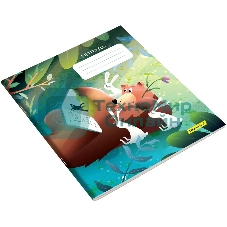 Набор тетрадей Silwerhof 2001668 18 листов, линейка, A5, Лесные друзья 4 дизайна, мелованный картон, водный лак, скрепка (упаковка: 4шт)