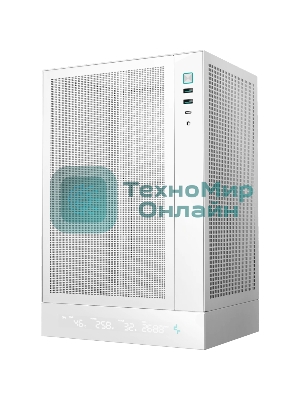 Компьютерный корпус Deepcool CH170 DIGITAL белый без БП mATX 1x120мм 1xUSB 2.0 1xUSB 3.0 audio bott PSU