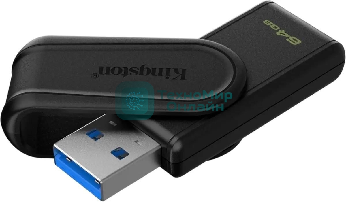 Флешка USB Kingston DataTraveler Exodia S (DTXS/64Gb), 64Gb, USB 3.2 Gen 1, R/W 150/60, черный