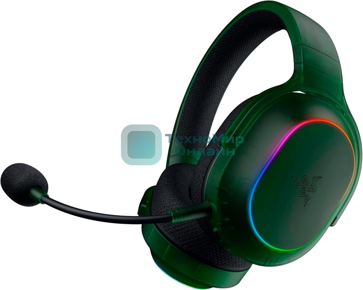 Гарнитура Razer Barracuda X Chroma Phantom Green Edition зелёный, беспроводная, Bluetooth, до 70 ч, подсветка