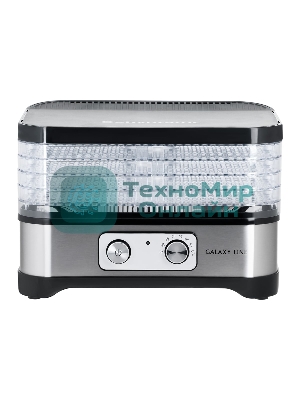 Сушилка для овощей и фруктов Galaxy Line GL 2639, черный с серебристым, с механическим управлением, 500 вт