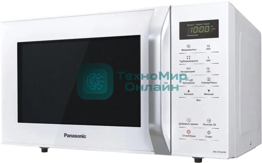 Микроволновая печь PANASONIC NNST34HWZPE белый, 25 л, 800 Вт, переключатели - сенсор