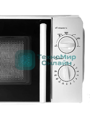 Микроволновая печь Delta DL-86L20 белый, 20 л, 700 Вт, переключатели - поворотный механизм