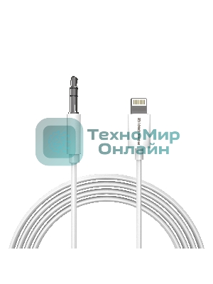 Кабель аудио MORE CHOICE (4610196409820) UK28i AUX 3.5мм Lightning 8-pin 1м, белый